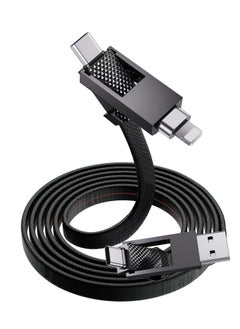 4 in 1 Charging Cable, USB A to USB C to Lightning Cable 4ft, 60W Fast Charging & Data Transfer, Travel Charger for Multiple Devices, All in One Multi Charger Cord for iPhone 15 Pro Max iPad