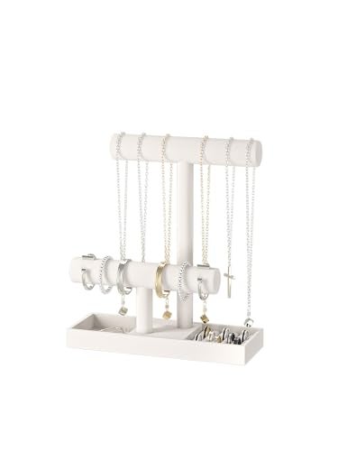 Ausalivan Bracelet and Necklace HolderVelvet Jewelry Necklace Display Organizer Standbracelet Holder for SellingBracelet and Necklace Storage Tree Style 2Beige - Image 1