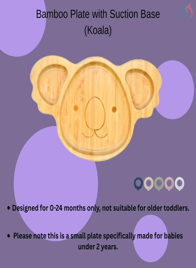 Babylief™ Bamboo Dining Plate, Animal Shaped Divided Plates with Suction Base (Animal Print (Koala)) - Image 2