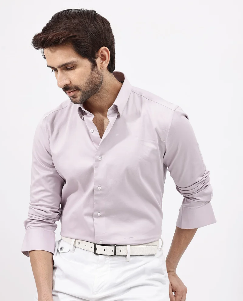 Rare Rabbit Men's Satin Stretch Shirt