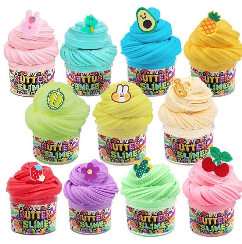 JAYATO 12 Colors Butter Slime, 60ml per Cup, Party Favors, Scented, Soft and Non Sticky, Birthday Gifts for Girls and Boys, Stress Relieving Slime Bulk Candy Mold Fillers - Image 2