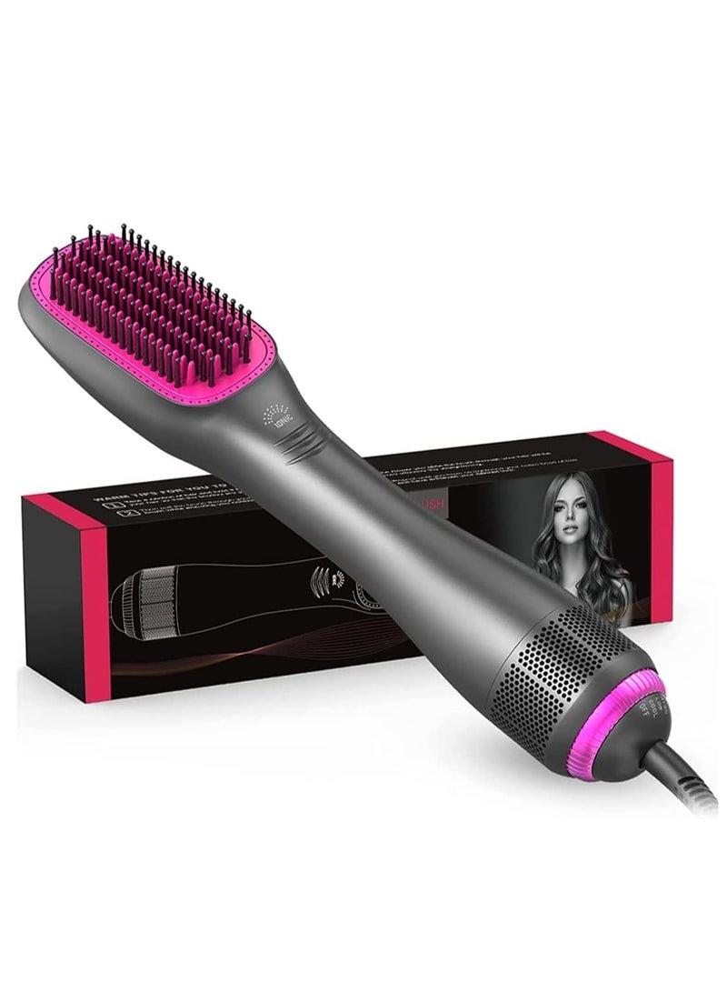 ELTRAZONE 3 in 1 Hair Dryer Brush & Straightener Brush, Professional 1200W Powerful Ceramic Tourmaline Ionic Hot Air Brush, 3 Heat/2 Speed Settings One-Step Hair Dryer and Styler for All Hair Types - Image 1