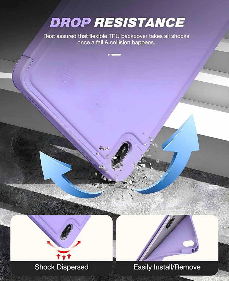 ProElite Cover for Xiaomi Redmi Pad 2 11 inch Case, Soft Flexible Flip Case Cover for Xiaomi Redmi Pad 2 11 inch with Pen Holder, Support Auto Sleep Wake, [Recoil Series] - Lavender - Image 4