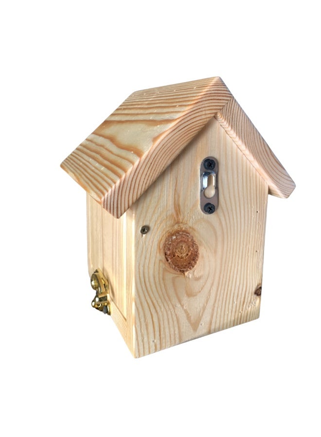بيت عصافير خشبي طبيعي – منزل عش خشبي للحدائق والبلكونات، قابل للتعليق، مناسب للعصافير الصغيرة - Image 3
