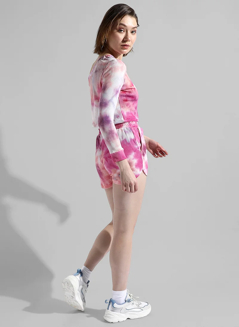 PINACOLADA Women's Fuschia Pink Tie-Dye Co-Ord Set