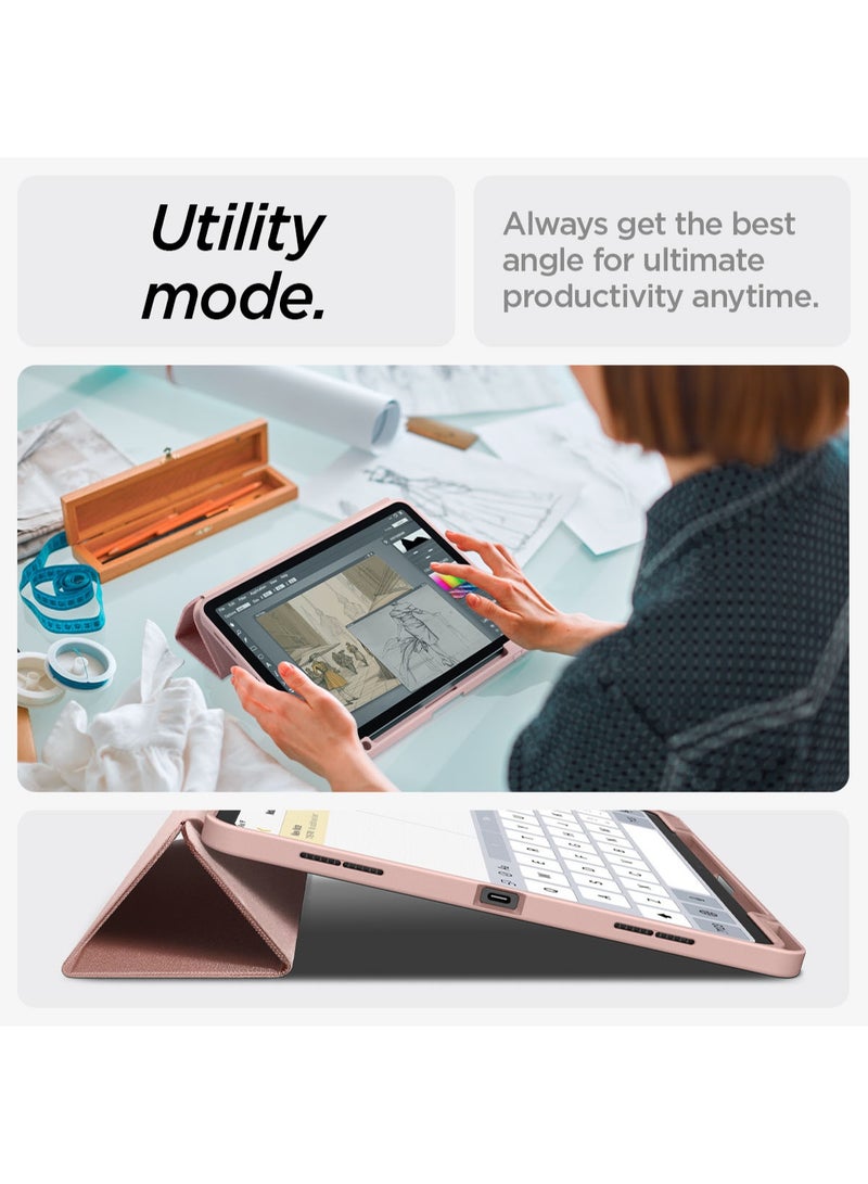 Spigen جراب Urban Fit iPad AIR مقاس 13 بوصة M2 (2024) مع حامل قلم رصاص - ذهبي وردي - Image 5