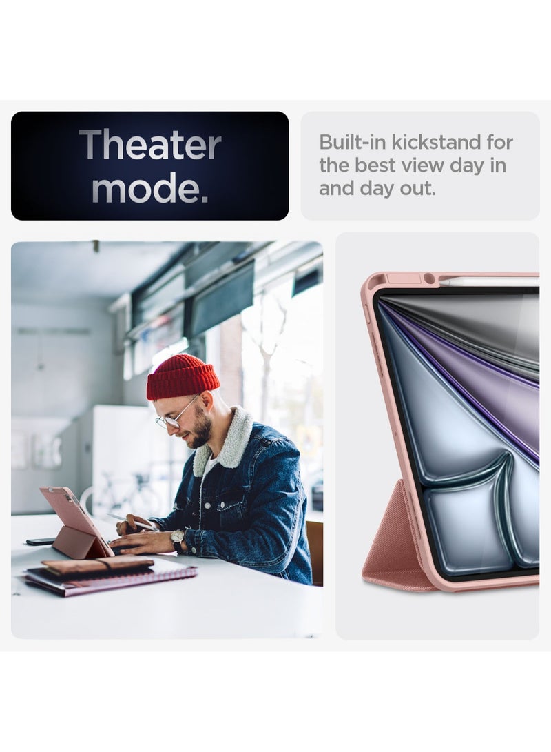Spigen جراب Urban Fit iPad AIR مقاس 13 بوصة M2 (2024) مع حامل قلم رصاص - ذهبي وردي - Image 4