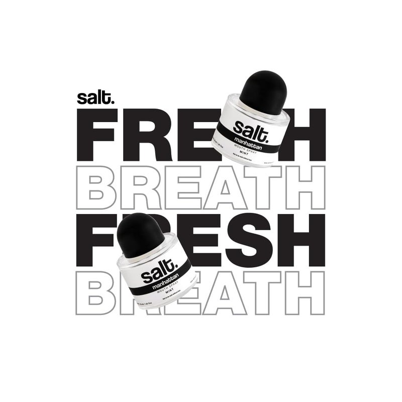 Salt. Oral Care Manhattan Mouth Freshener Spray | Natural Tissue Hydration & Fresh Breath | With Aloe Leaf & Gotu Kola Extracts | Mint Flavor | pH Regulation of Mouth | 50ml - Image 2