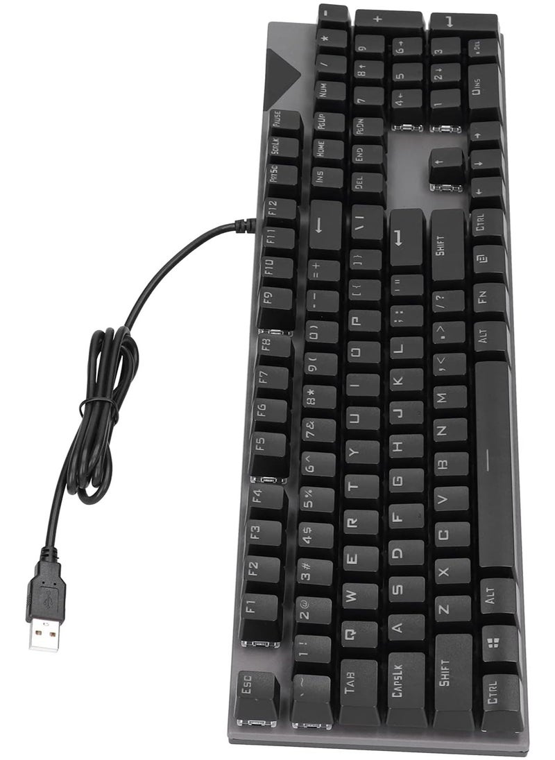 Generic Mechanical Gaming Keyboard, Ergonomic USB Keyboard, 104 Keys, Plug and Play, Ergonomic Non Slip, for Gaming Office - Black  - Image 5