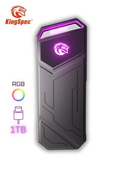كينجس بيك Z5 1 تيرابايت SSD خارجي محمول مع ضوء RGB - ما يصل إلى 2100 ميجابايت/ثانية، حافظة من سبائك الزنك، واجهة USB 3.2 Gen2x2، محركات الأقراص الصلبة ذات الحالة الصلبة القصوى، متوافقة مع الهاتف المحمول/PS5/الكمبيوتر المحمول/التلفزيون/الكمبيوتر الشخصي  - Image 1