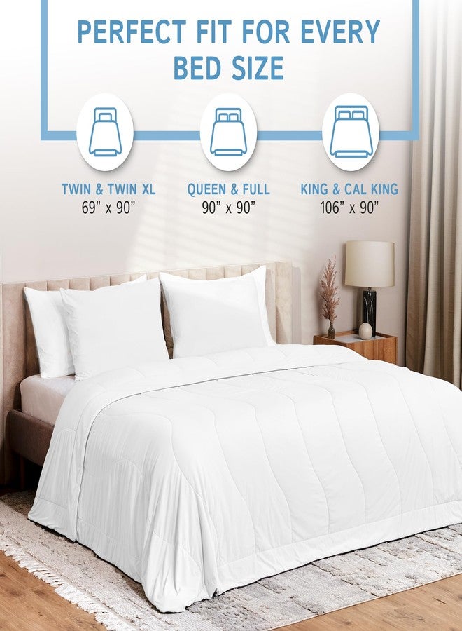 Four Seasons Essentials Cooling Comforter - Queen Size 90" x 90" - White - Image 3