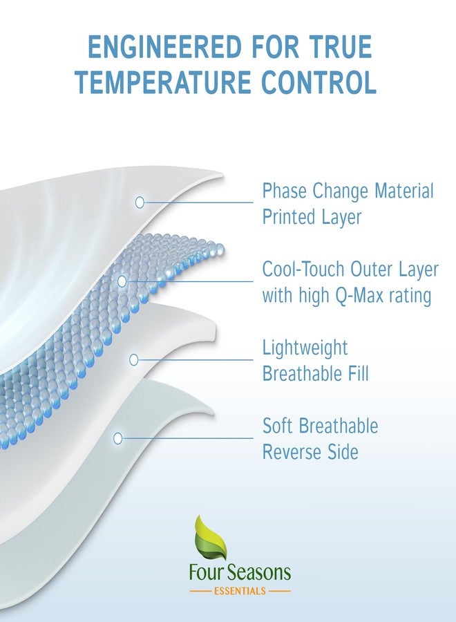 Four Seasons Essentials Cooling Comforter - Queen Size 90" x 90" - White - Image 4