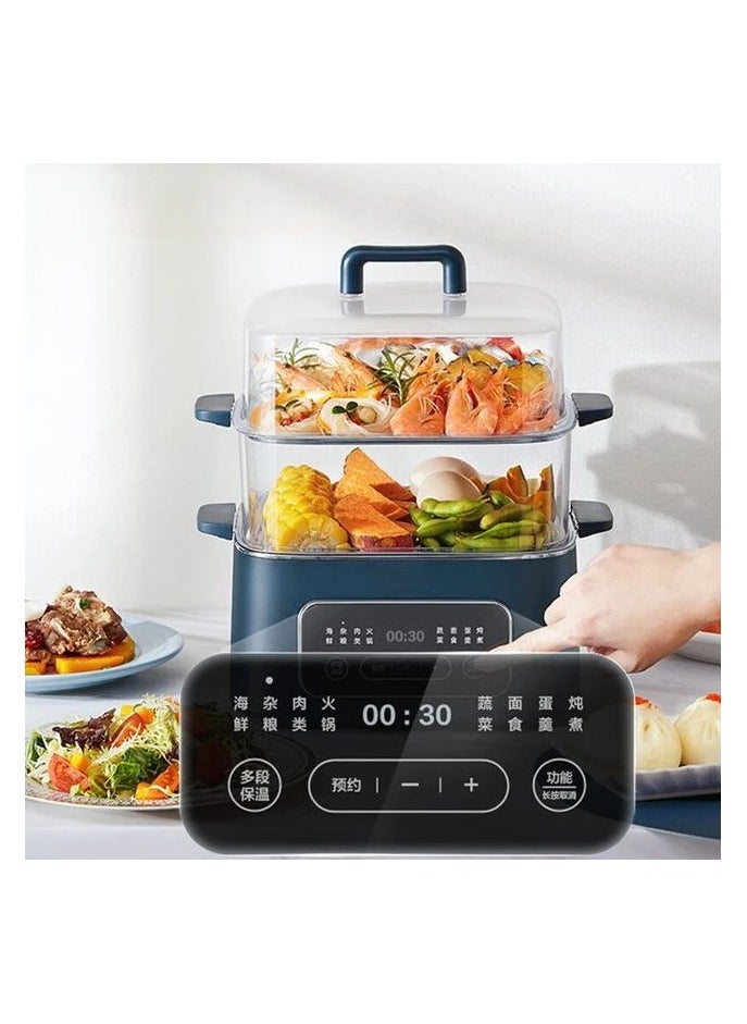 Generic - Electric Foldable Food Steamer Multi-Function Steam Box Household Large-Capacity Breakfast Machine Smart Appointment 3 Tier Stackable Baskets For Rice Vegetables Meat Fish. - Image 1