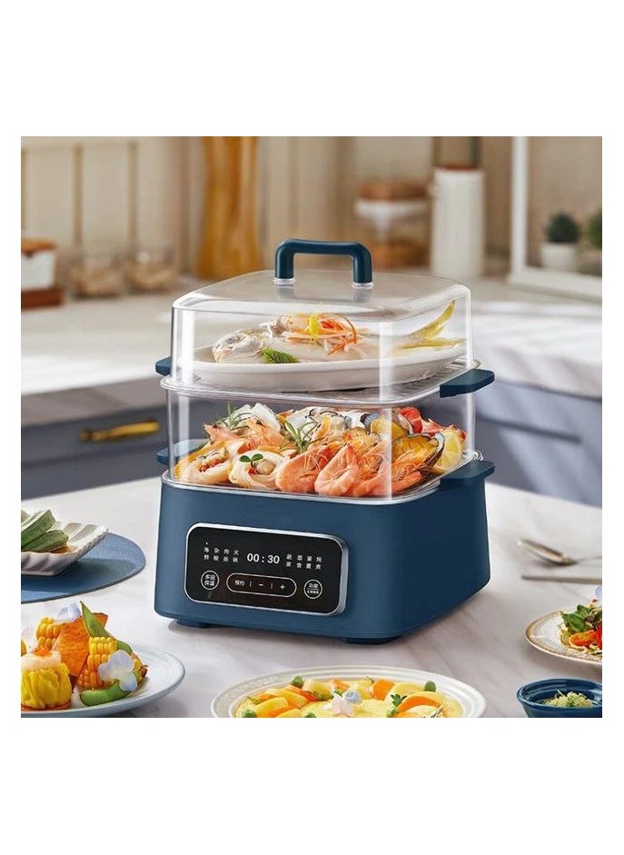 Generic - Electric Foldable Food Steamer Multi-Function Steam Box Household Large-Capacity Breakfast Machine Smart Appointment 3 Tier Stackable Baskets For Rice Vegetables Meat Fish. - Image 1