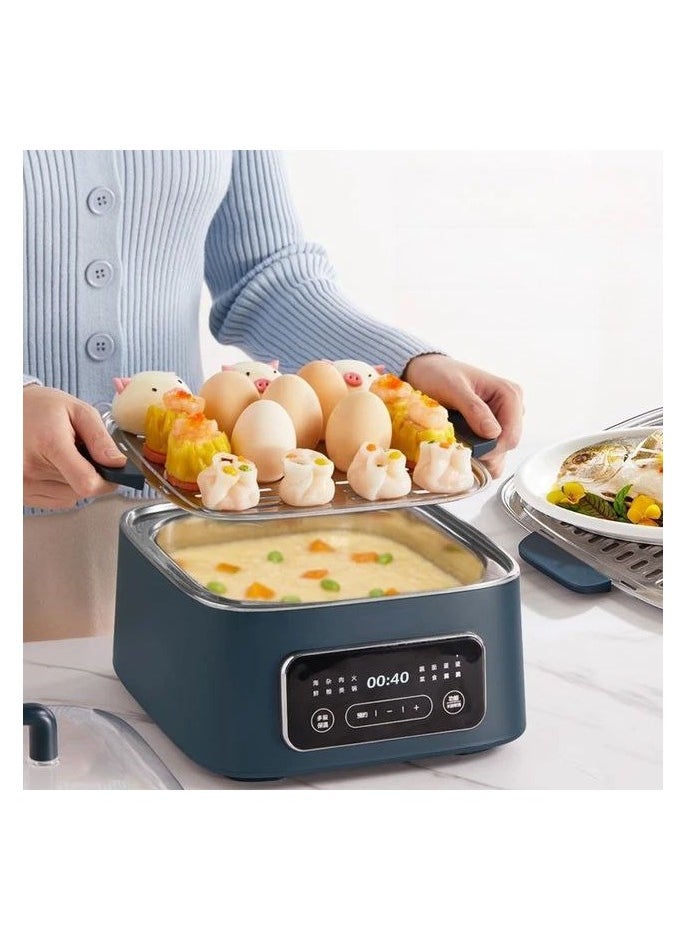 Generic - Electric Foldable Food Steamer Multi-Function Steam Box Household Large-Capacity Breakfast Machine Smart Appointment 3 Tier Stackable Baskets For Rice Vegetables Meat Fish. - Image 1