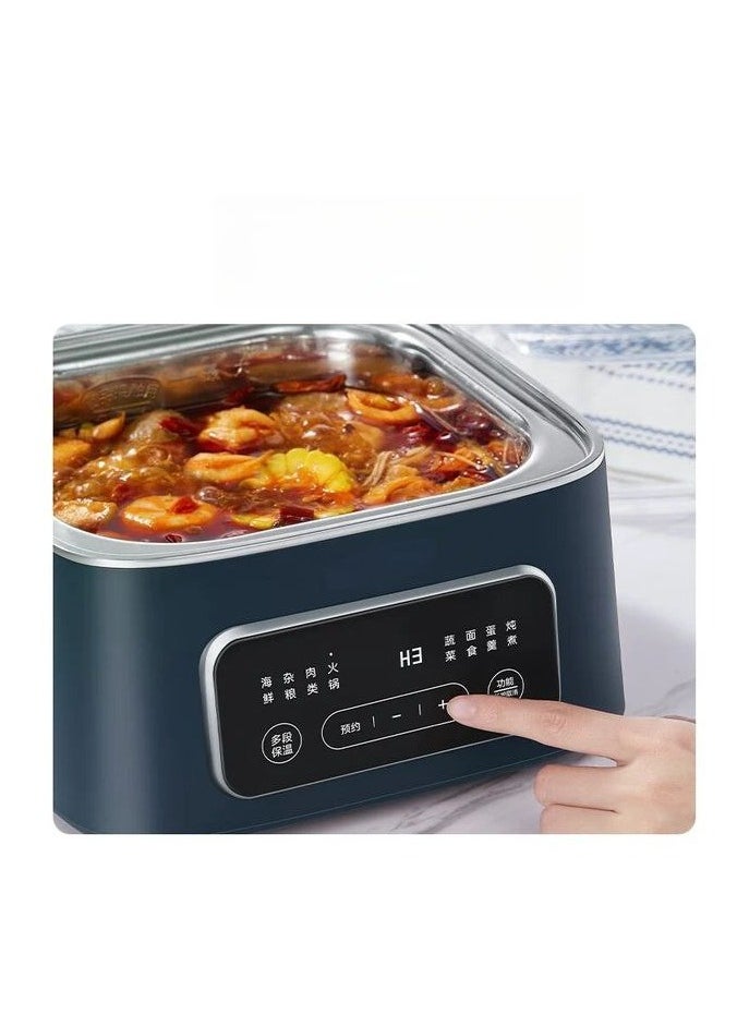 Generic - Electric Foldable Food Steamer Multi-Function Steam Box Household Large-Capacity Breakfast Machine Smart Appointment 3 Tier Stackable Baskets For Rice Vegetables Meat Fish. - Image 1
