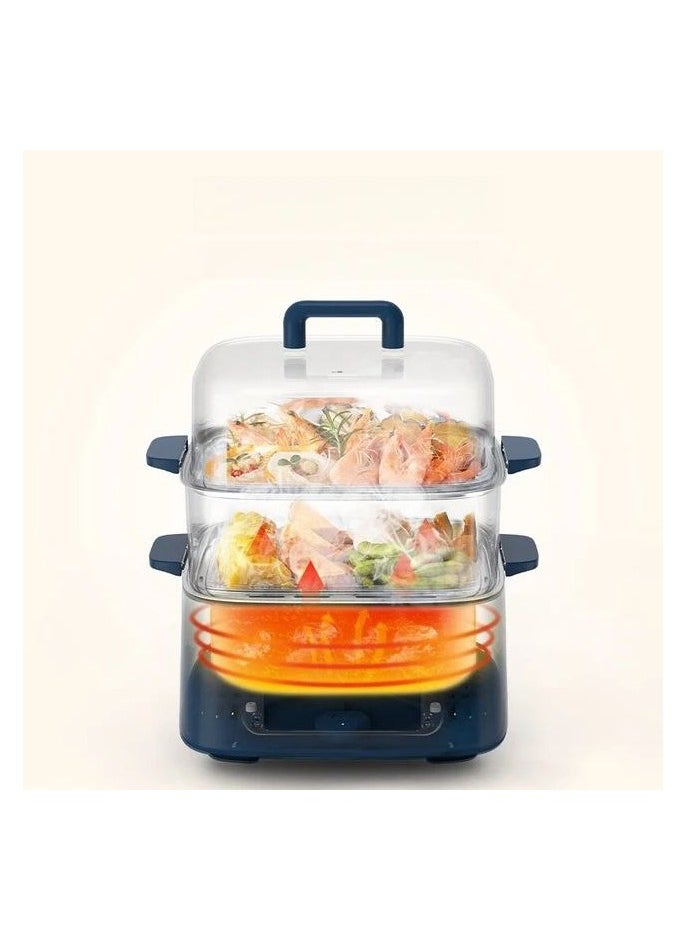 Generic - Electric Foldable Food Steamer Multi-Function Steam Box Household Large-Capacity Breakfast Machine Smart Appointment 3 Tier Stackable Baskets For Rice Vegetables Meat Fish. - Image 1