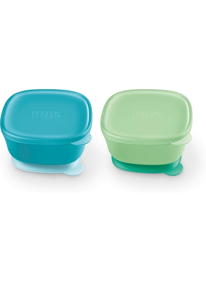 NUK NUK Suction Bowl and Lid, Assorted Colors, 2 Pack, 6+ Months  - Image 3