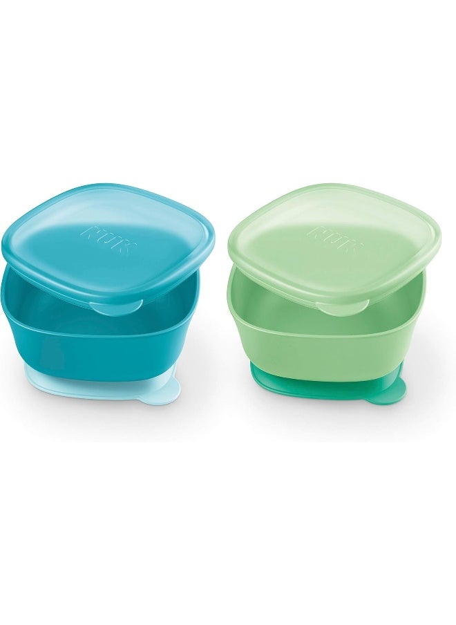 NUK NUK Suction Bowl and Lid, Assorted Colors, 2 Pack, 6+ Months  - Image 2