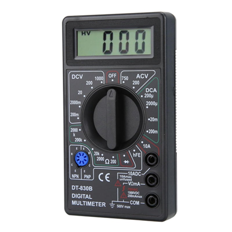 DT 830B Black Digital Multimeter Large Screen Insulated Test Leads For Automotive Household - Image 5
