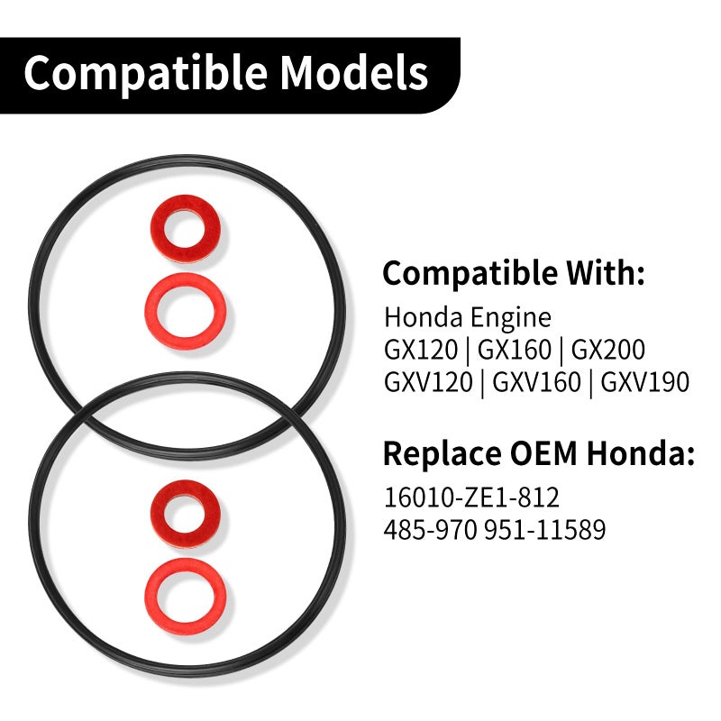 CLSR2U Carburetor Float Bowl Gasket Kit, Compatible with Hon da GX120 GX160 GX200 GXV120 GXV140 GXV160 Engine, Carburetor Replacement Lawn Mower Accessories Replace for 16010-ZE1-812 - Image 5