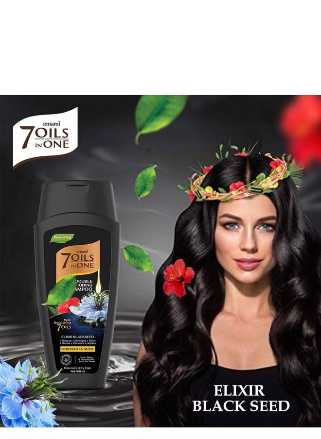 emami 7 Oils in One Double Conditioning Shampoo Elixir Blackseed 100ml  - Image 2