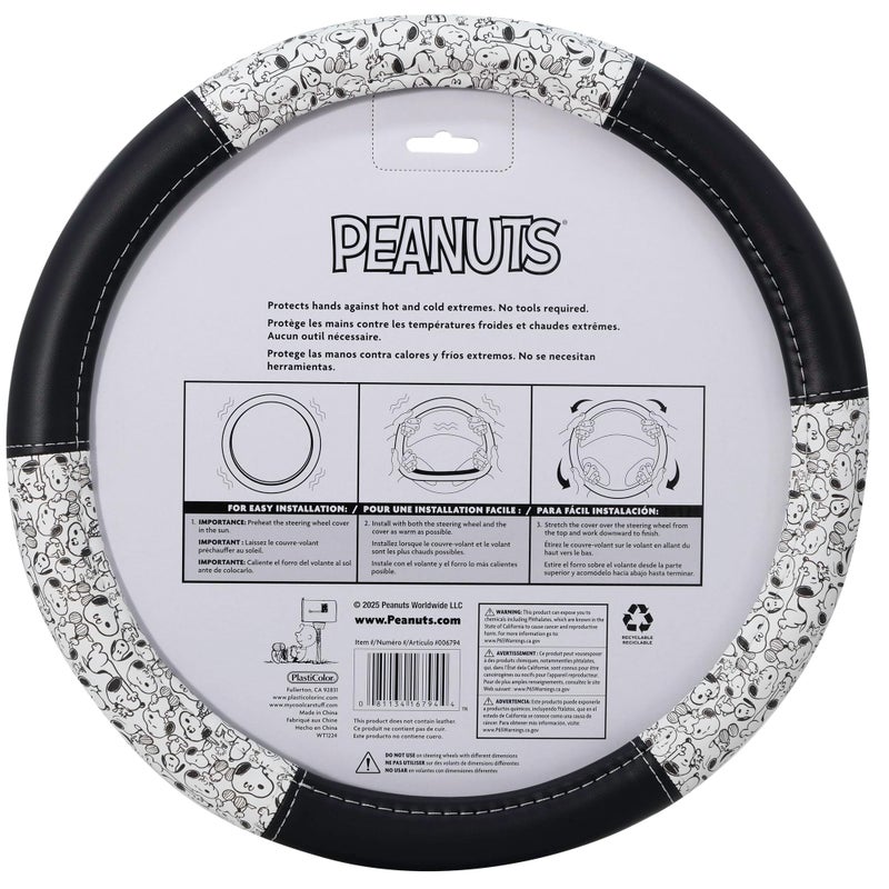 Plasticolor 006794R01 Peanuts Snoopy Expressions Steering Wheel Cover - Image 5