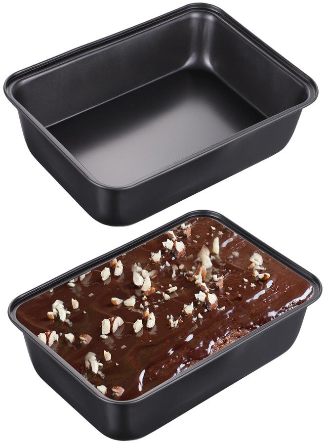 Lnrueg Lasagna Pan 2 Pcs - 11×7×2 inch Rectangular Deep Cake Brownie Pan with Stainless Steel Core & Non Stick Coating - for Baking Roasting, Toxic Free & Durable, Oven Safe & Easy Clean - Image 2