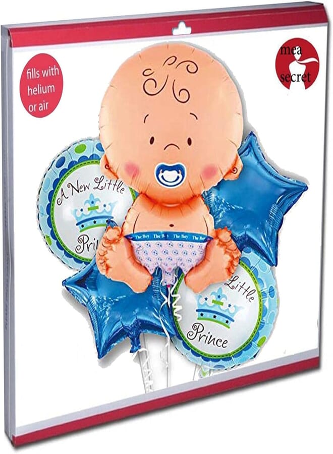 secret new baby boy balloon set of 5pcs