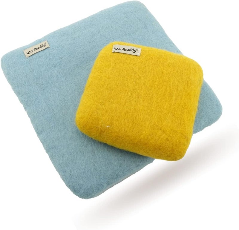 Woolbuddy Needle Felting Wool Mat – 6x6x1.5 Inch Pad for Felting Projects – Durable, Eco-Friendly Alternative to Foam Felting Pads – Ideal for Felting Supplies & Tools (Gold) - Image 3