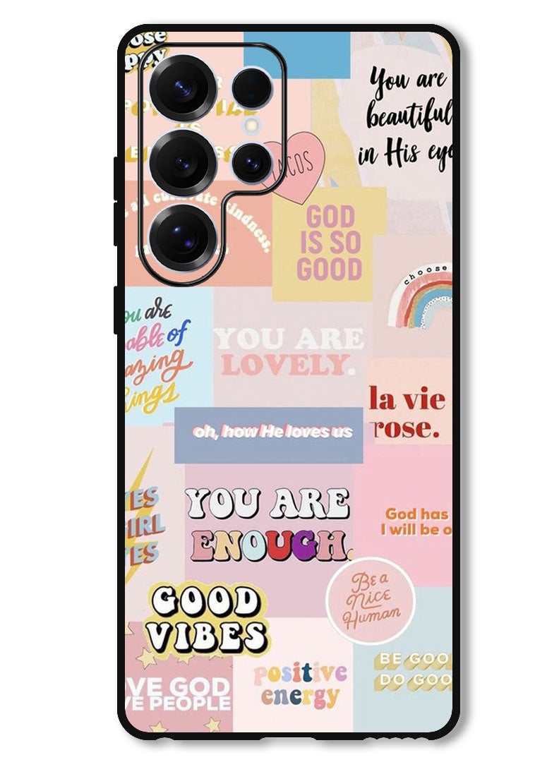 Theodor Protective Case Anti Scratch Shock Proof Bumper Cover For Samsung Galaxy S25 Ultra Good Vibes Collage - Image 1