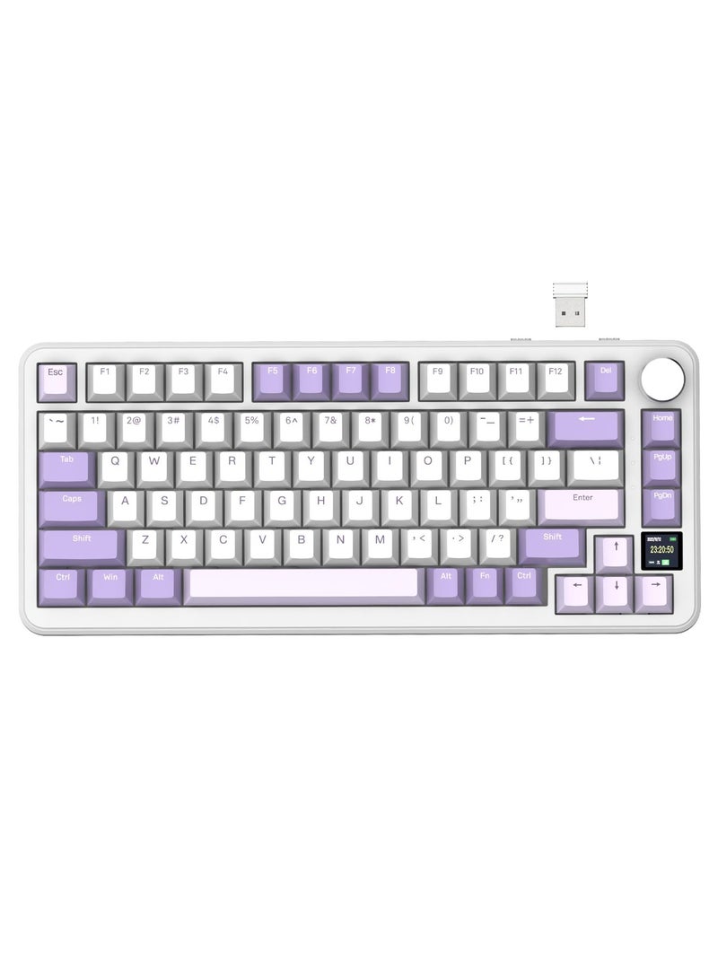 X85Pro Mechanical Gaming Keyboard Three Mode RGB Bluetooth Wireless Customizable Hot-swappable With OLED Screen for Office Use - Image 1