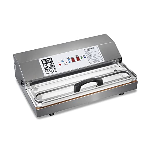 Weston Weston Brands Vacuum Sealer Machine for Food Preservation  Sous Vide ExtraWide Bar for Sealing Bags up to 15 Wide 935 Watts Commercial Grade Pro 3000 Programmable LED Controls Stainless Steel 