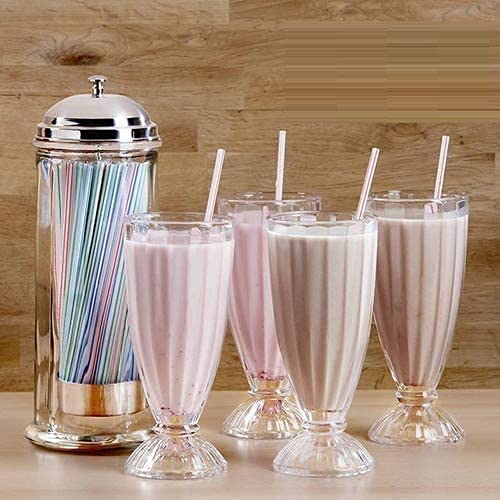 RISELLO Crystal Clear American Style Soda Fountain Ice Cream Falooda Dessert Sundae Milkshake Glass Set 350 ml Transparent Falooda Glass 6 - Image 2