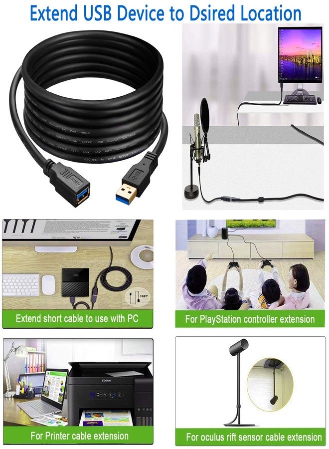 Hftywy USB Extension Cable 15ft, USB 3.0 Extender Male to Female Cord High Data Transfer Compatible with Webcam,USB Keyboard,Flash Drive,Hard Drive,Printer, and More - Image 5