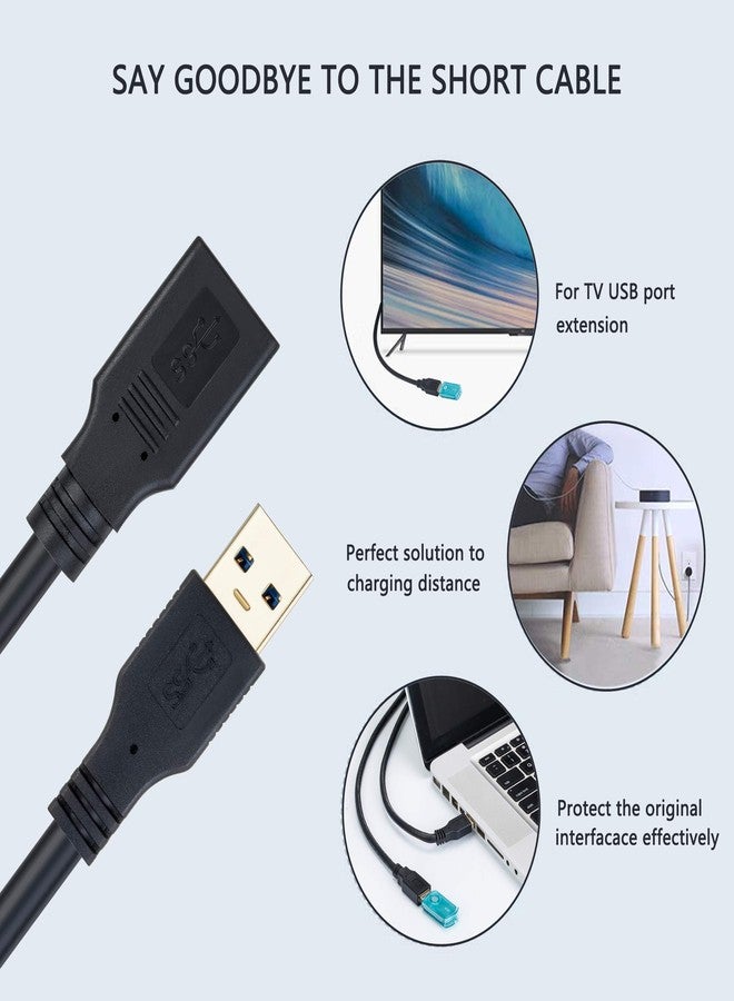 Hftywy USB Extension Cable 15ft, USB 3.0 Extender Male to Female Cord High Data Transfer Compatible with Webcam,USB Keyboard,Flash Drive,Hard Drive,Printer, and More - Image 4