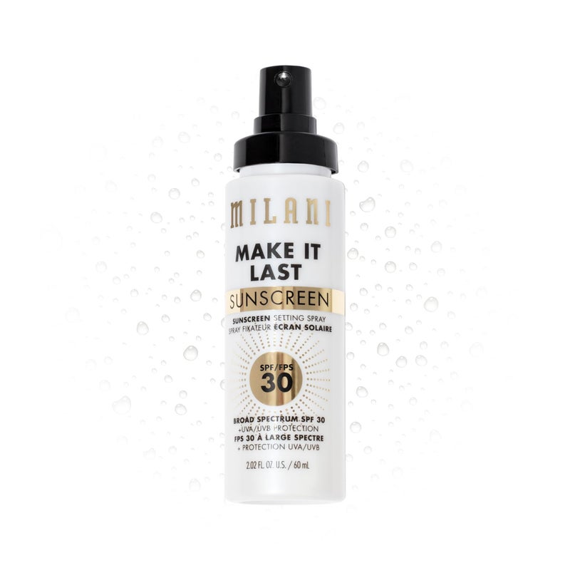 Milani Sunscreen Setting Spray  Primer Make It Last Sunscreen for Face SPF 30 UVA  UVB Protection Antioxidant Rich Formula for Broad Spectrum Protection Prime  Set  Protect 202Fl Oz