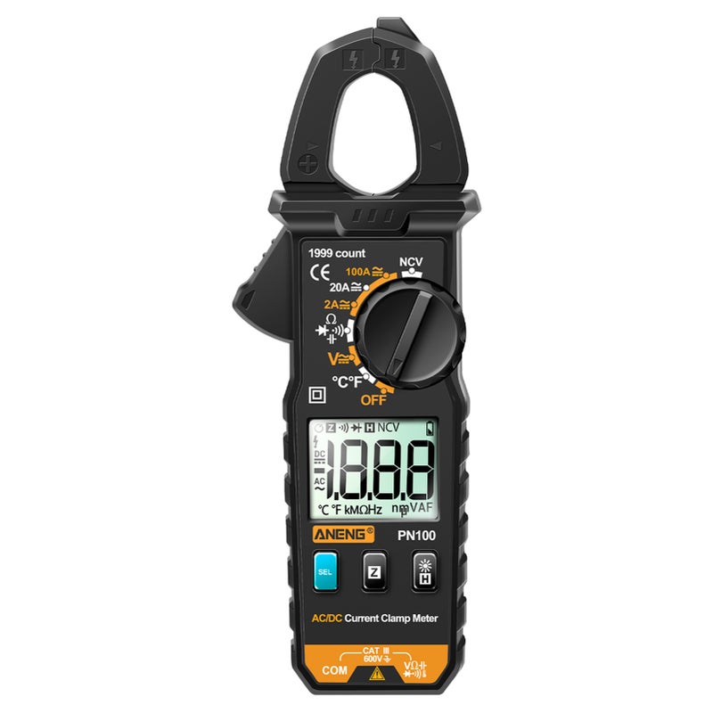 Smart Clamp Meter: 26mm Jaw 1999 Counts - 2-In-1 Multifunction Auto Recognition NVC Induction Backlit LCD Screen Clamp Meter Multimeter for Electrical Testing Car Repair Industrial Use - Image 1