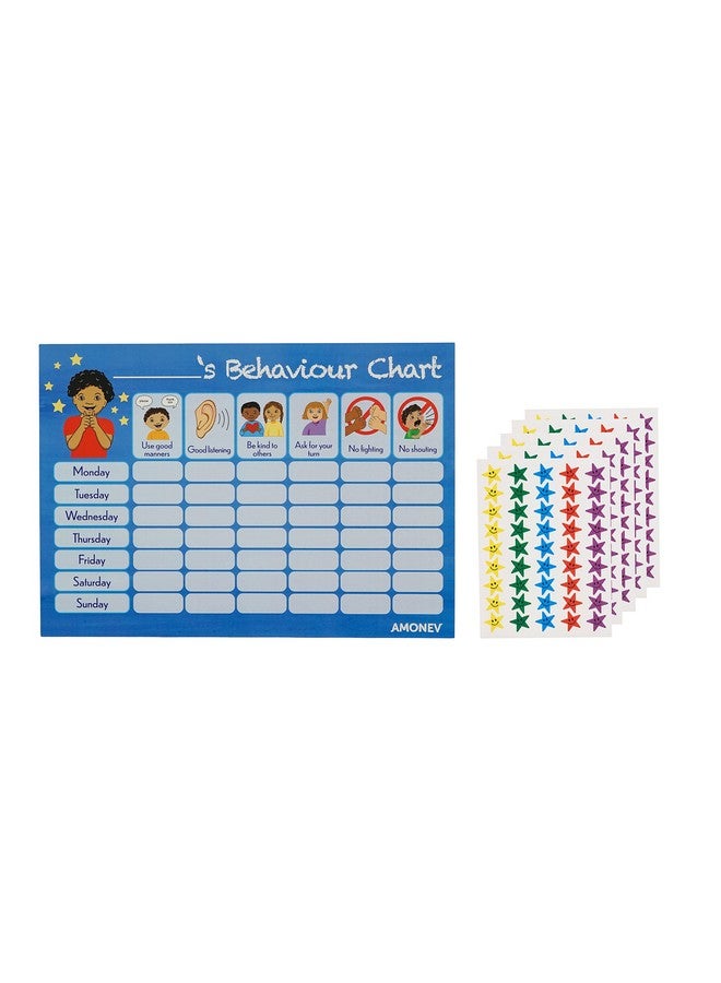 Amonev Behaviour Reward Charts for Boys and Girls Toddlers Twin Pack with 225 Star Stickers Included - Image 2