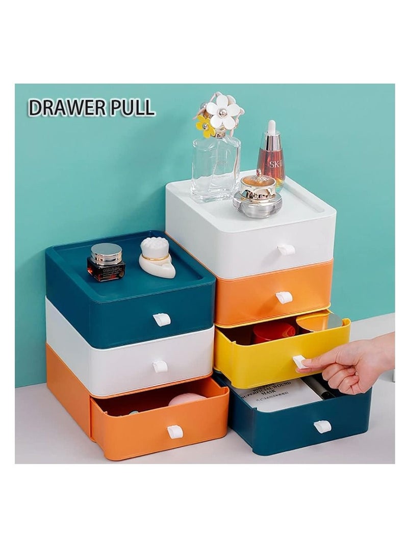 Generic - 4pcs Desktop Drawer Organizer Drawer Storage Box Stackable Desktop Storage Box with Drawers for Office Home Bathroom Countertop Organization (Multi) - Image 1