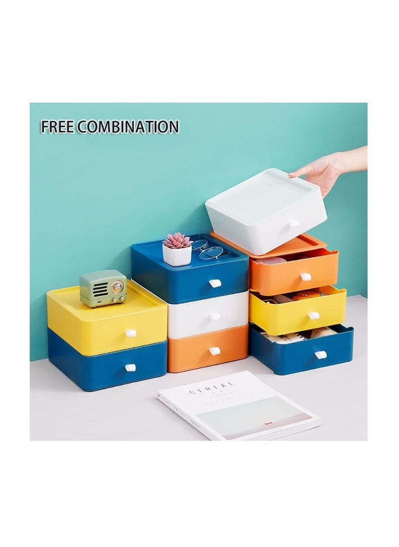 Generic - 4pcs Desktop Drawer Organizer Drawer Storage Box Stackable Desktop Storage Box with Drawers for Office Home Bathroom Countertop Organization (Multi) - Image 1