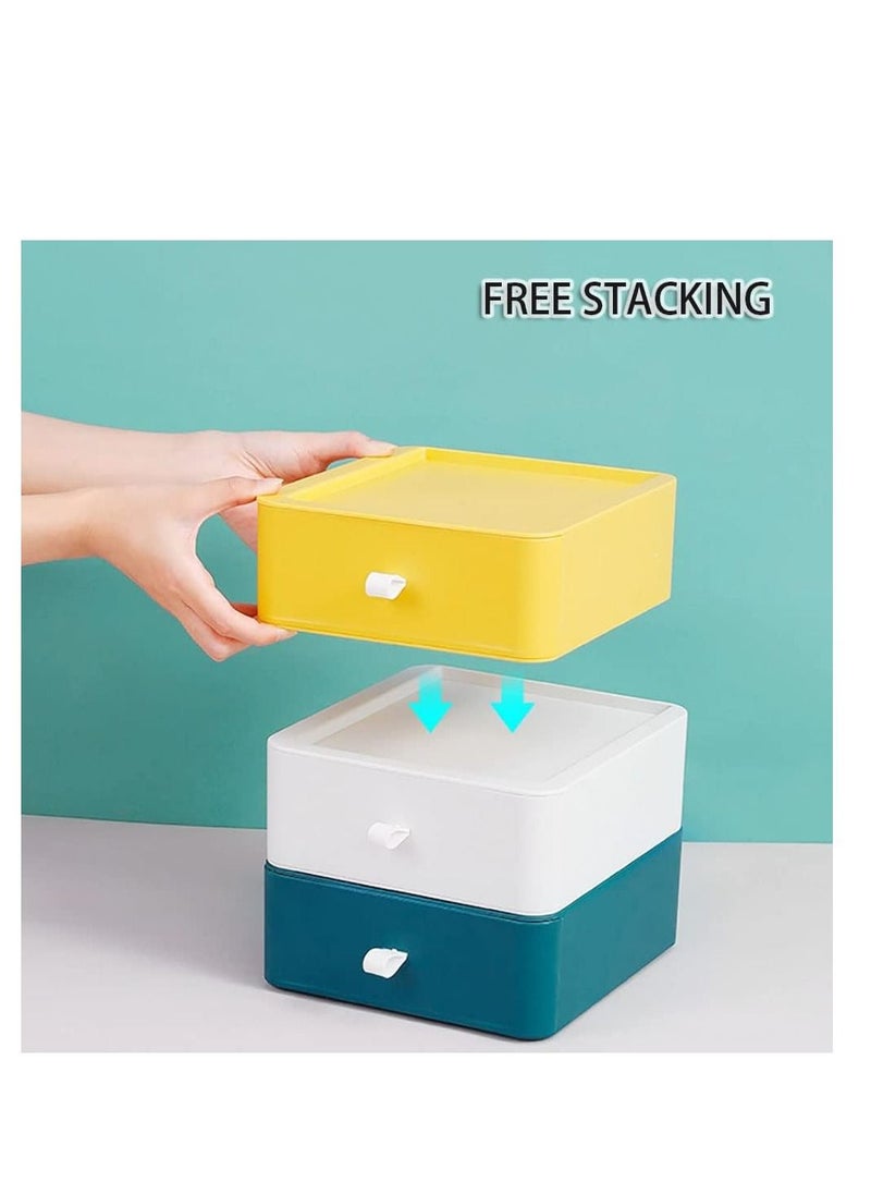 Generic - 4pcs Desktop Drawer Organizer Drawer Storage Box Stackable Desktop Storage Box with Drawers for Office Home Bathroom Countertop Organization (Multi) - Image 1