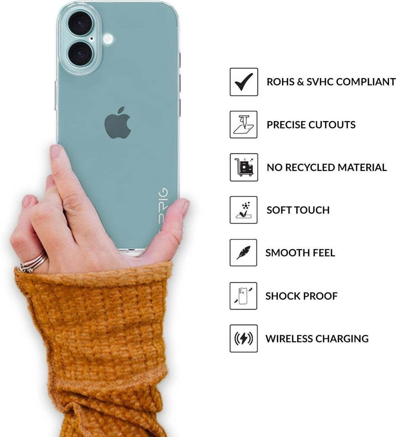 SPRIG Compatible with iPhone 17 FusionCrystal Back Cover Drop Tested Shock Proof Mobile Case for Men, Women, Boys and Girls with Camera Protection (Transparent) - Image 4