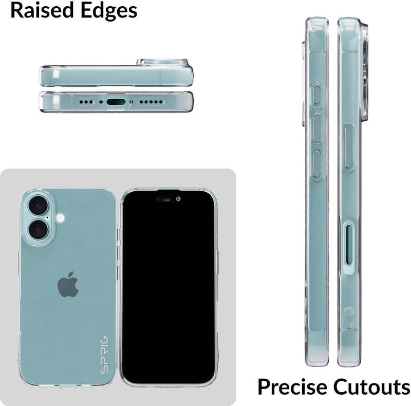 SPRIG Compatible with iPhone 17 FusionCrystal Back Cover Drop Tested Shock Proof Mobile Case for Men, Women, Boys and Girls with Camera Protection (Transparent) - Image 3