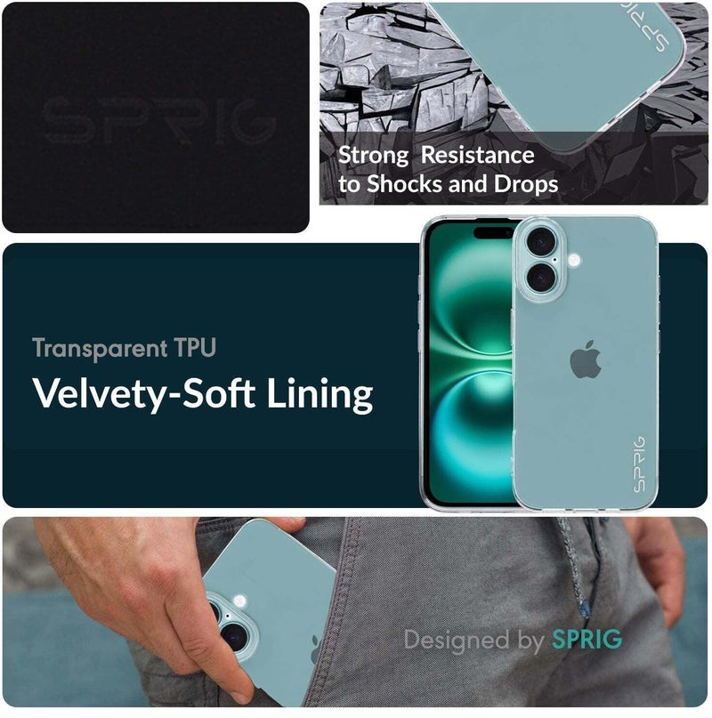 SPRIG Compatible with iPhone 17 FusionCrystal Back Cover Drop Tested Shock Proof Mobile Case for Men, Women, Boys and Girls with Camera Protection (Transparent) - Image 2
