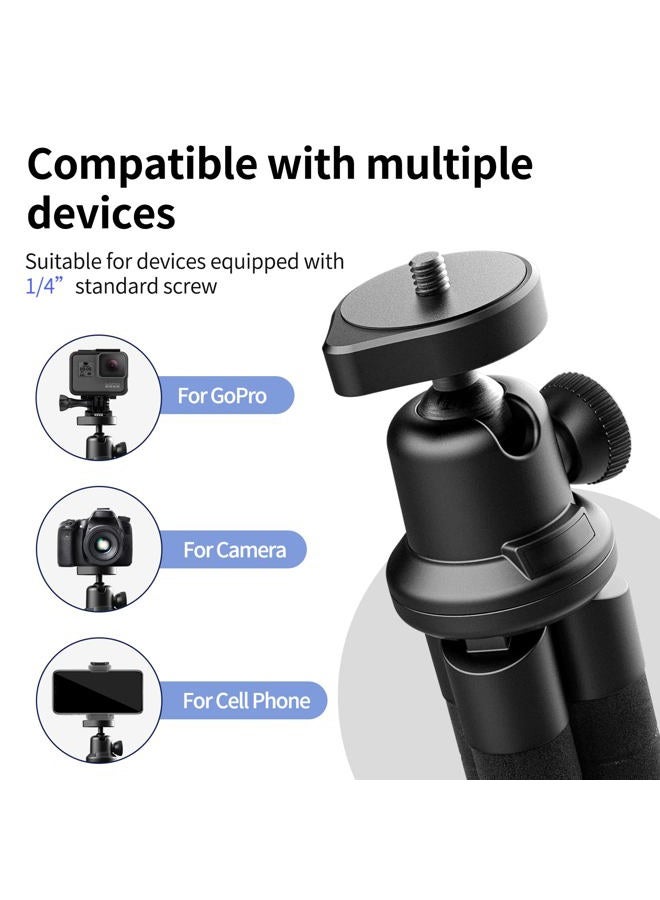 Aureday Phone Tripod, Flexible Tripod for iPhone and Android Cell Phone, Portable Small Tripod with Wireless Remote and Clip for Video Recording/Vlogging/Selfie Black - Image 4