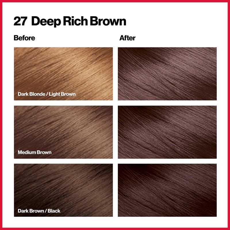 Revlon Permanent Hair Color, Permanent Hair Dye, Colorsilk with 100% Gray Coverage, Ammonia-Free, Keratin and Amino Acids, 27 Deep Rich Brown, 4.4 Oz (Pack of 3) - Image 2