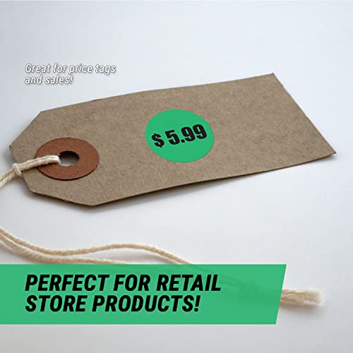 OfficeSmartLabels 5.99 Preprinted Price Stickers - 1.5 Inch Circle Round Stickers in Fluorescent Neon Green for Retail Store, Garage Sale, Yard Sale, Flea Market Pricing Labels and More - 300 Labels per Roll - Image 5