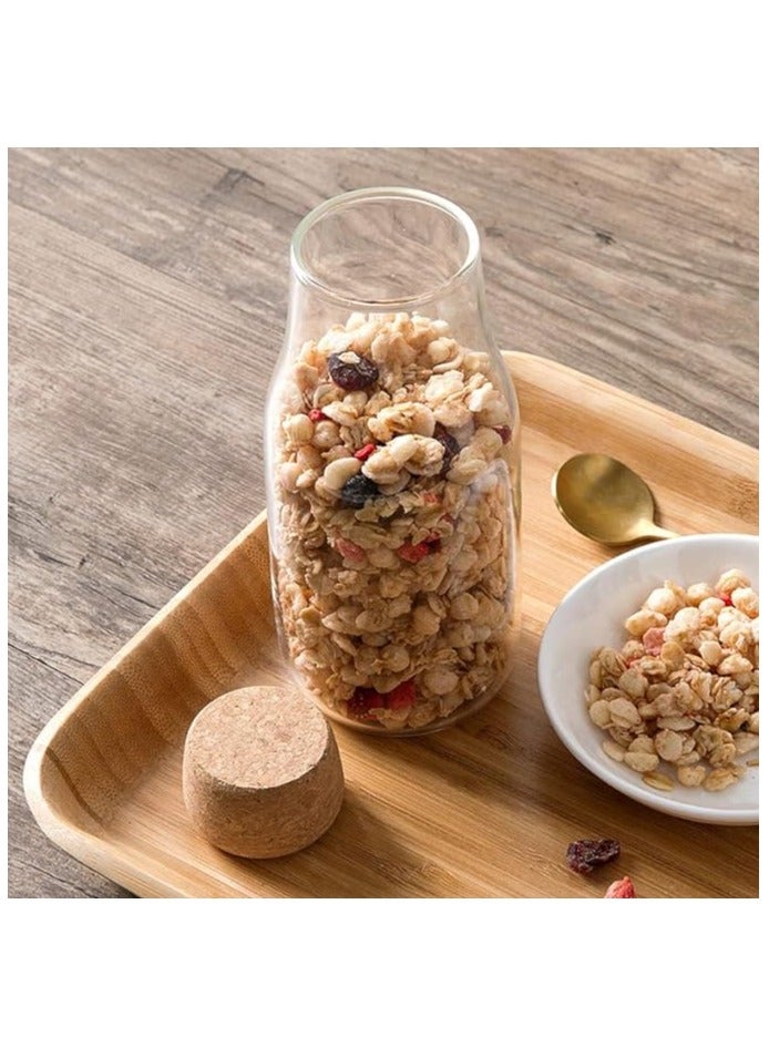 Eco-neutral Eco neutral Glass Jar Cork Lid clear glass bottle for water, juices Containers Bottle for Tea Herbs Seasonings Canister with Airtight Round Cork stopper 1200 ML - Image 5