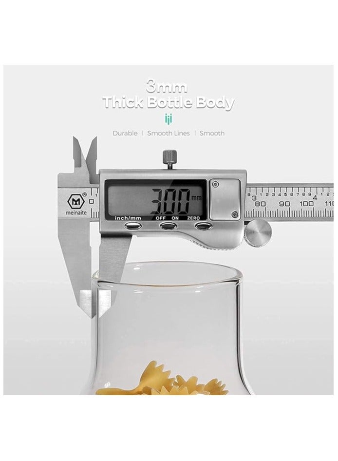 Eco-neutral Eco neutral Glass Jar Cork Lid clear glass bottle for water, juices Containers Bottle for Tea Herbs Seasonings Canister with Airtight Round Cork stopper 1200 ML - Image 4